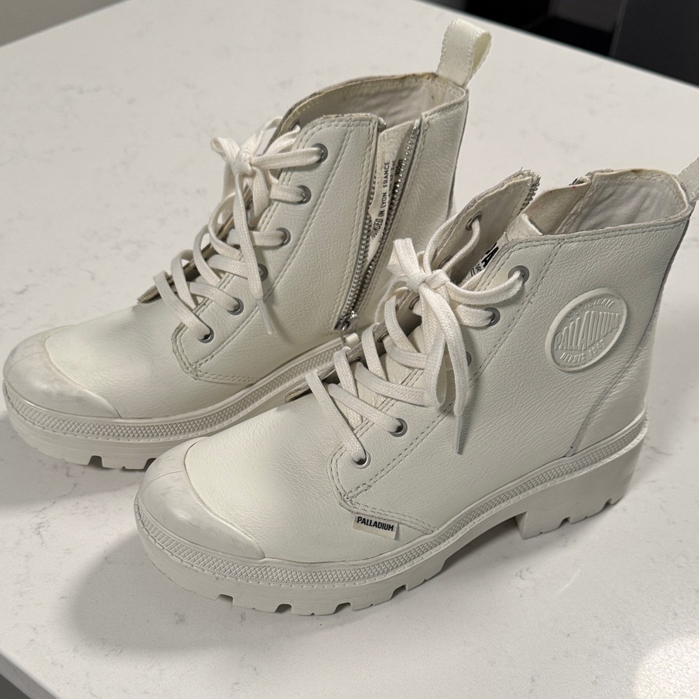 Palladium White Combat Boots